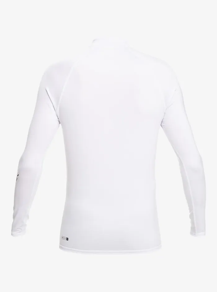Quiksilver All Time Long Sleeve UPF 50 Rashguard White Mens Rashguards Quiksilver All Time Long Sleeve UPF 50 Rashguard White Mens Rashguards