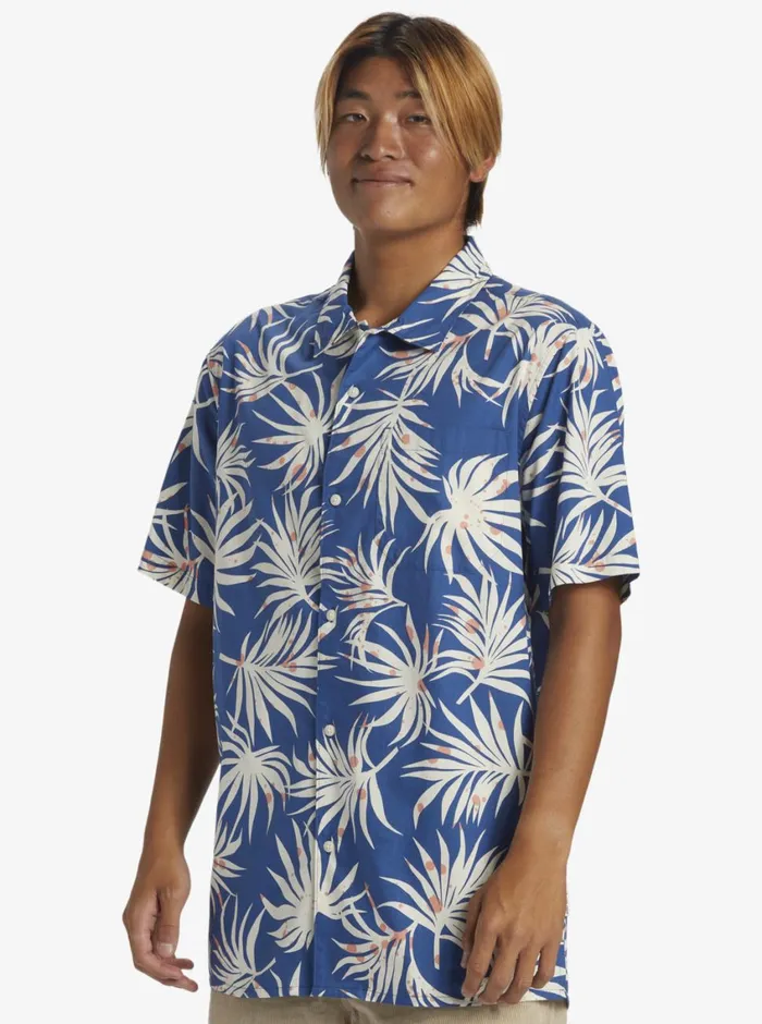 Quiksilver Beach Club Casual Short Sleeve Woven Shirt Monaco Blue Aop Better Ss Mens Shirts and Polos Quiksilver Beach Club Casual Short Sleeve Woven Shirt Monaco Blue Aop Better Ss Mens Shirts and Polos