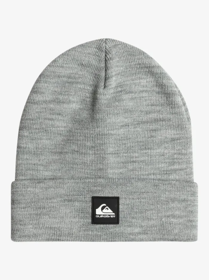 Quiksilver Brigade FoldOver Grey Beanie Heather Grey Mens Accessories