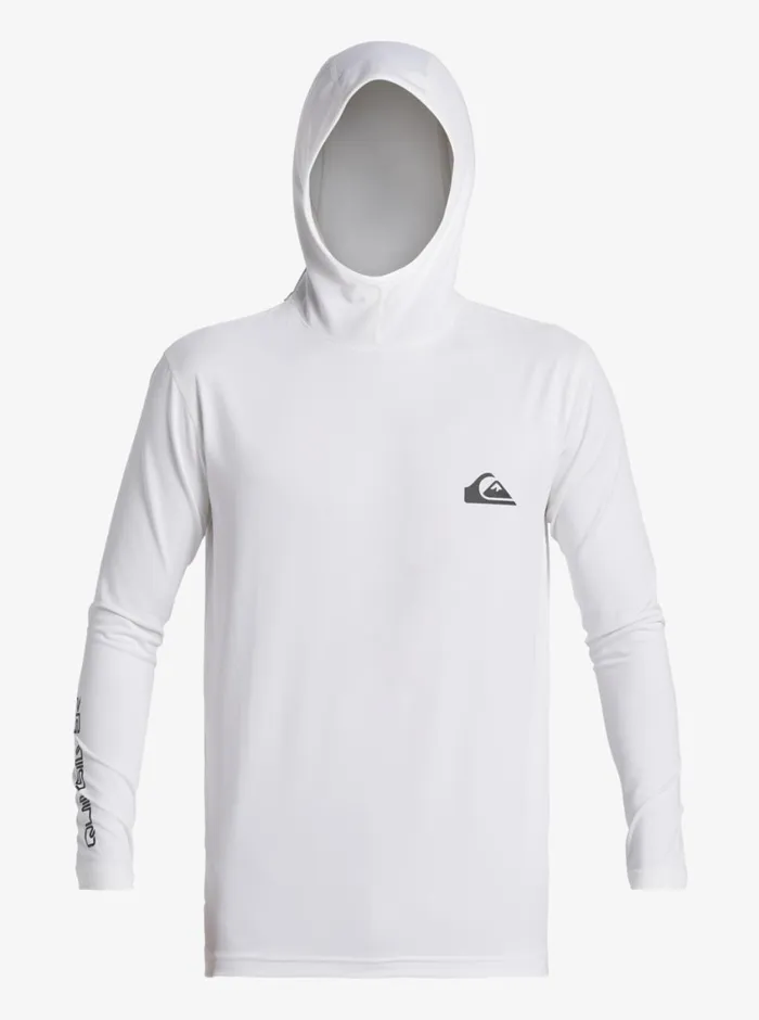 Quiksilver Everday Hood Hooded Surf Tee White Mens Rashguards