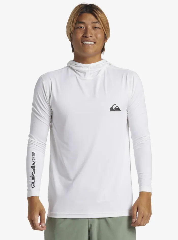 Quiksilver Everday Hood Hooded Surf Tee White Mens Rashguards Quiksilver Everday Hood Hooded Surf Tee White Mens Rashguards