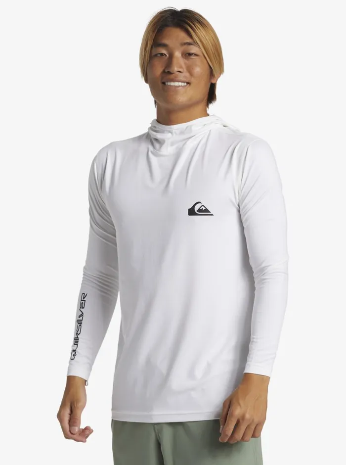 Quiksilver Everday Hood Hooded Surf Tee White Mens Rashguards Quiksilver Everday Hood Hooded Surf Tee White Mens Rashguards