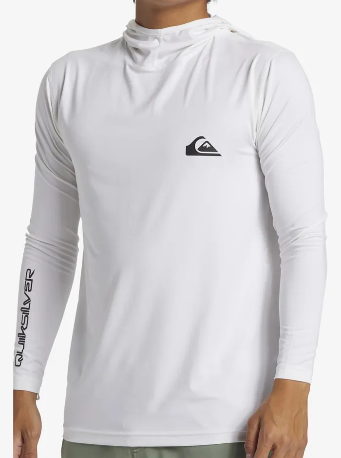 Quiksilver Everday Hood Hooded Surf Tee White Mens Rashguards Quiksilver Everday Hood Hooded Surf Tee White Mens Rashguards