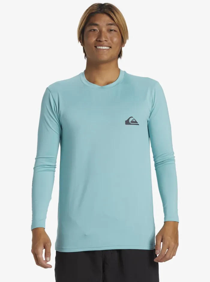 Quiksilver Everyday Long Sleeve Surf Tee Marine Blue Mens Rashguards Quiksilver Everyday Long Sleeve Surf Tee Marine Blue Mens Rashguards