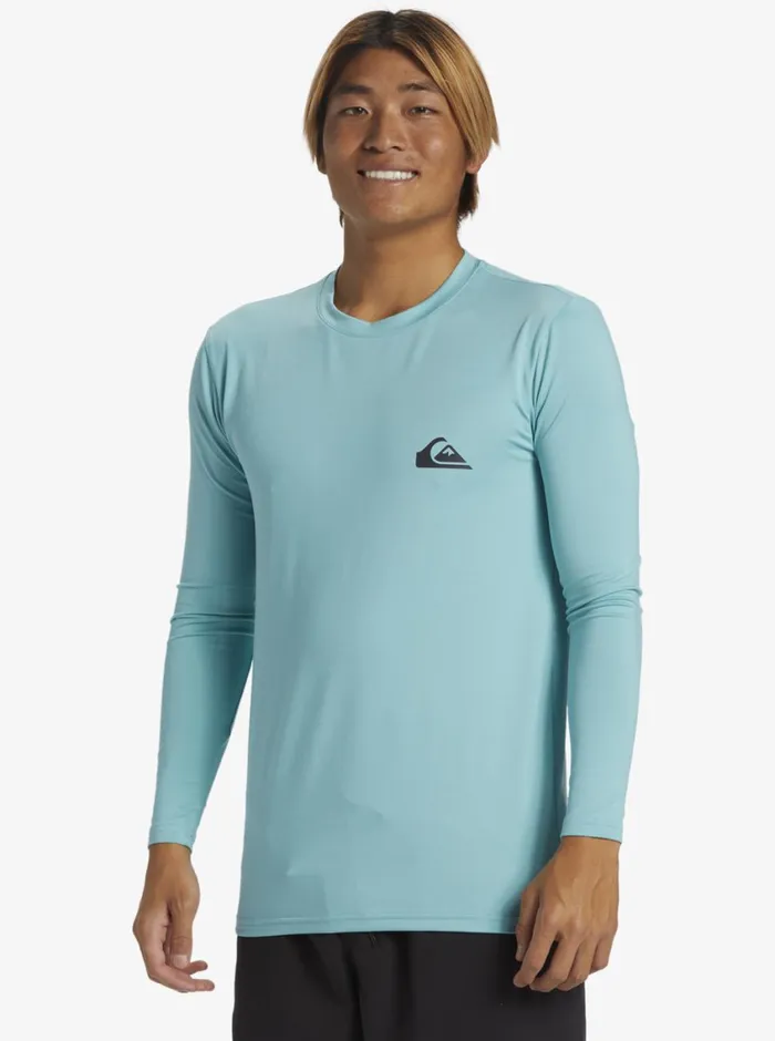 Quiksilver Everyday Long Sleeve Surf Tee Marine Blue Mens Rashguards Quiksilver Everyday Long Sleeve Surf Tee Marine Blue Mens Rashguards