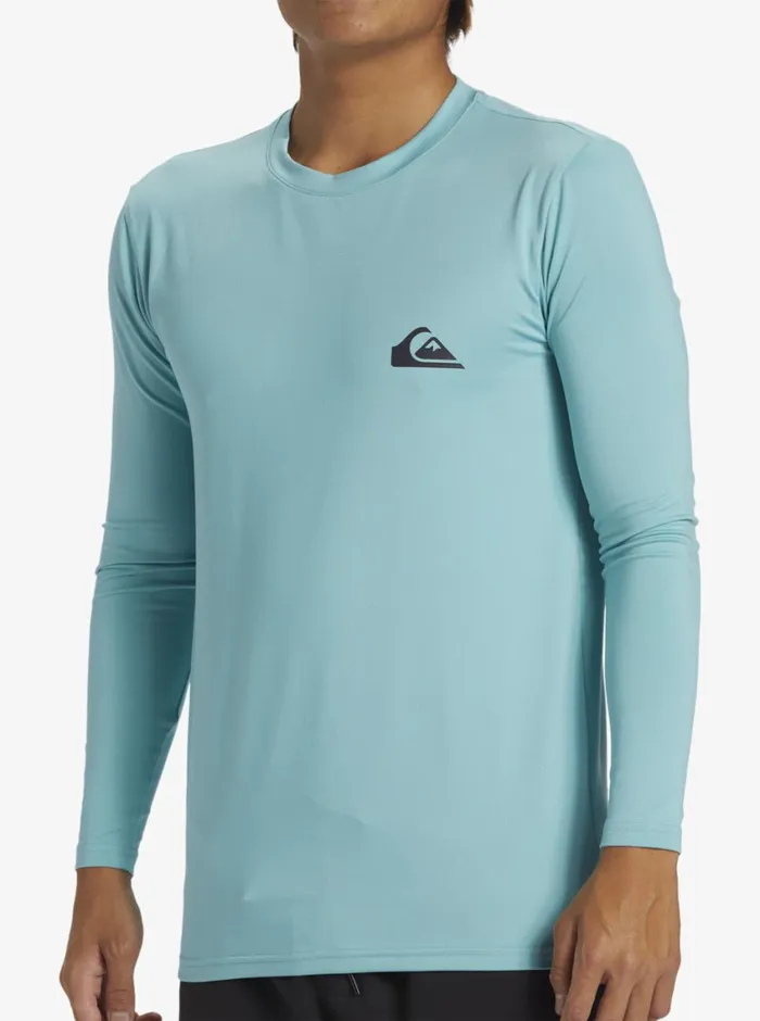 Quiksilver Everyday Long Sleeve Surf Tee Marine Blue Mens Rashguards Quiksilver Everyday Long Sleeve Surf Tee Marine Blue Mens Rashguards