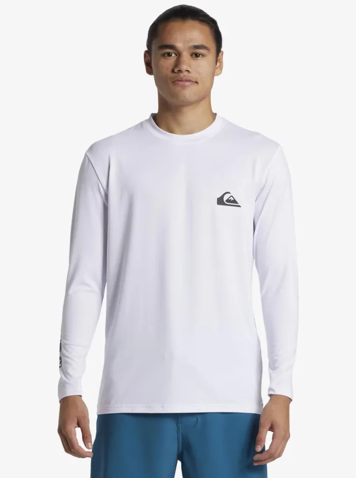 Quiksilver Everyday Long Sleeve Surf Tee White Mens Rashguards Quiksilver Everyday Long Sleeve Surf Tee White Mens Rashguards