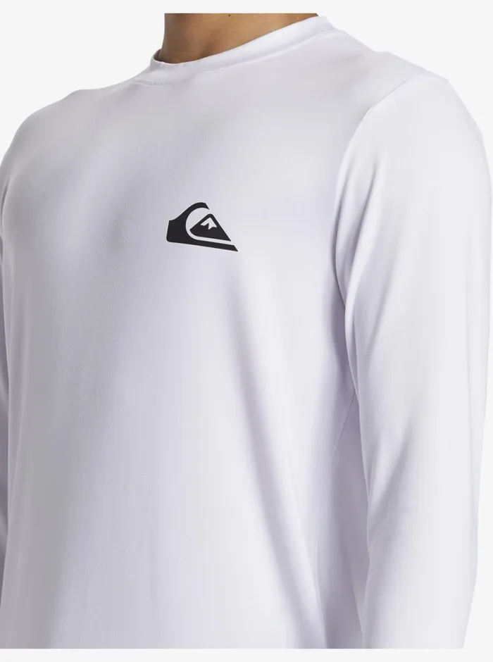Quiksilver Everyday Long Sleeve Surf Tee White Mens Rashguards Quiksilver Everyday Long Sleeve Surf Tee White Mens Rashguards