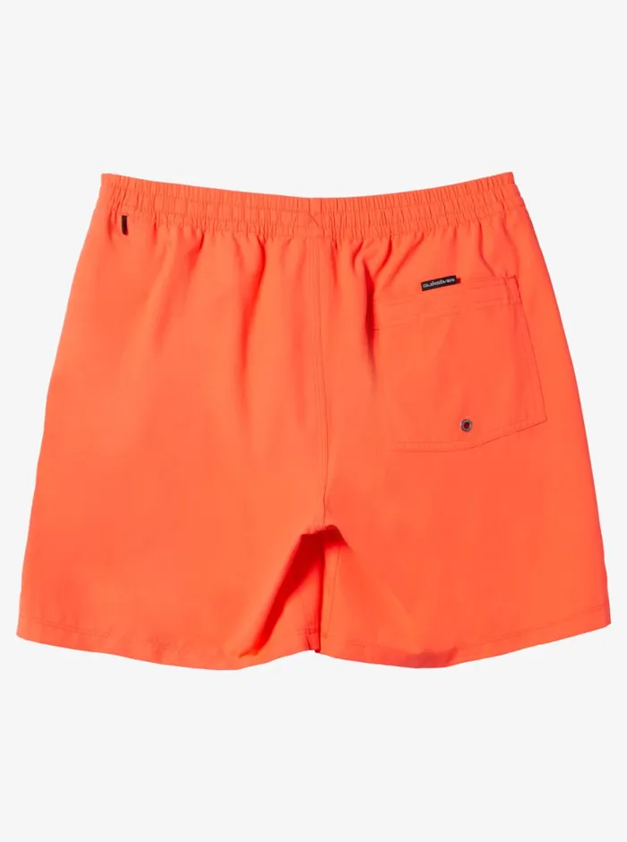 Quiksilver Everyday Solid Volley 15034 Elastic Waist Shorts Fiery Coral Mens Elastic Waist Quiksilver Everyday Solid Volley 15034 Elastic Waist Shorts Fiery Coral Mens Elastic Waist