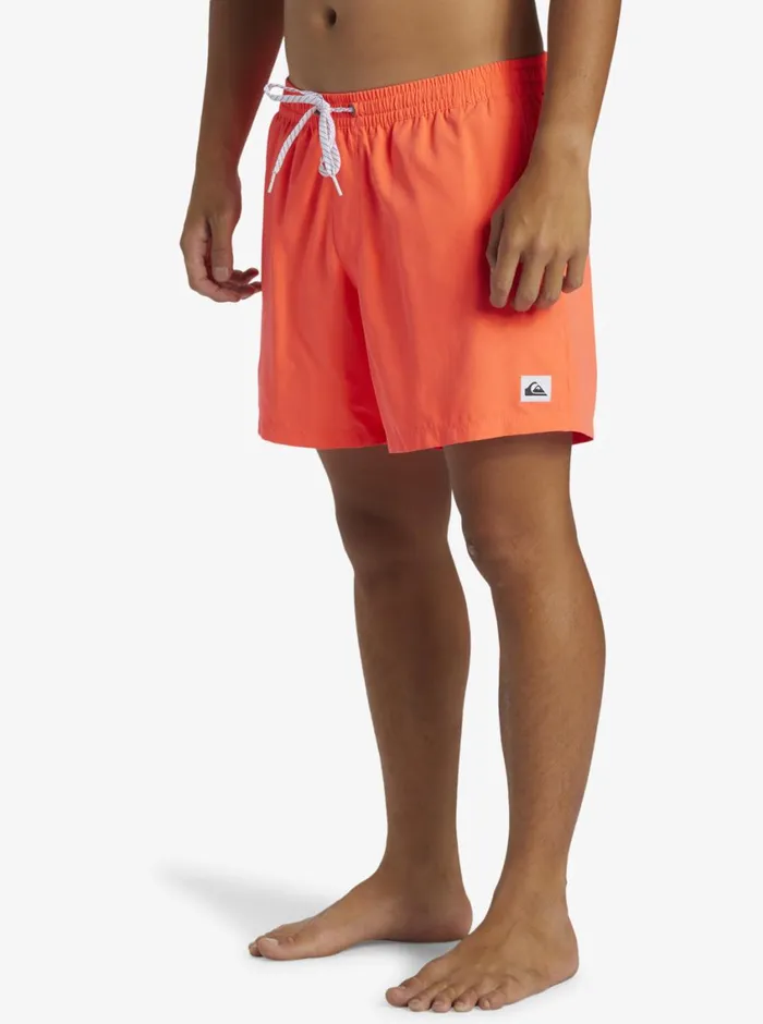 Quiksilver Everyday Solid Volley 15034 Elastic Waist Shorts Fiery Coral Mens Elastic Waist Quiksilver Everyday Solid Volley 15034 Elastic Waist Shorts Fiery Coral Mens Elastic Waist