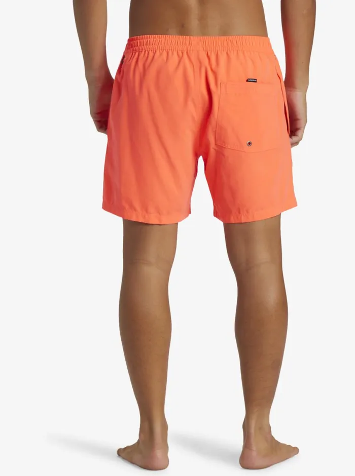 Quiksilver Everyday Solid Volley 15034 Elastic Waist Shorts Fiery Coral Mens Elastic Waist Quiksilver Everyday Solid Volley 15034 Elastic Waist Shorts Fiery Coral Mens Elastic Waist