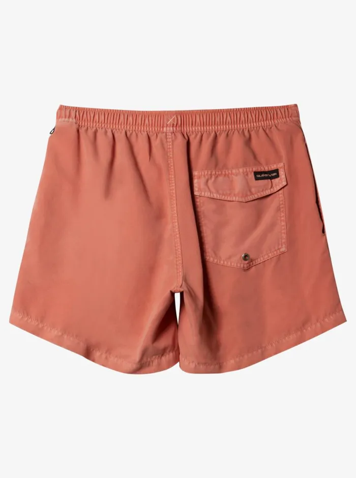 Quiksilver Everyday Surfwash Volley 17034 Elastic Waist Shorts Canyon Clay Mens Elastic Waist