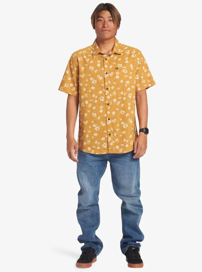 Quiksilver Future Hippie Short Sleeve Woven Shirt Mustard Future Hippy Mens Shirts and Polos