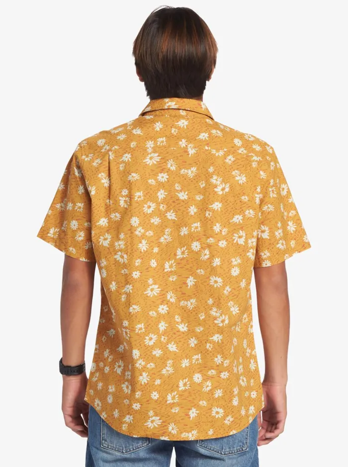 Quiksilver Future Hippie Short Sleeve Woven Shirt Mustard Future Hippy Mens Shirts and Polos