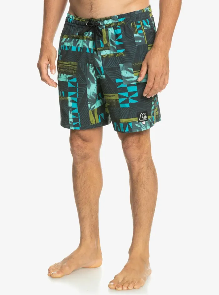 Quiksilver Gregg Kaplan OG Arch Blank Canvas Vl 17034 Volleys Black Mens Elastic Waist Quiksilver Gregg Kaplan OG Arch Blank Canvas Vl 17034 Volleys Black Mens Elastic Waist