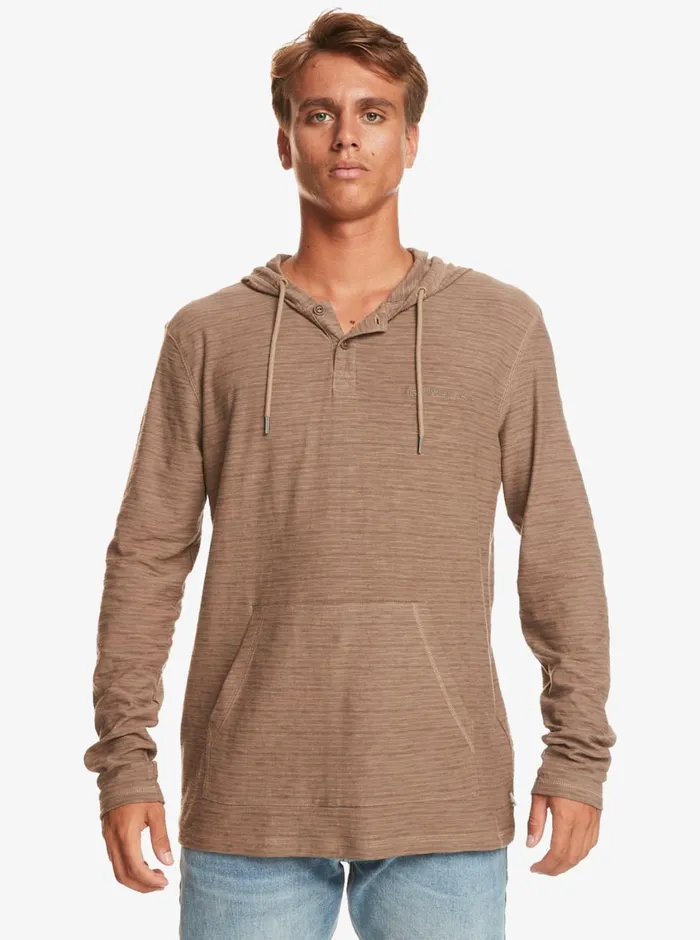 Quiksilver Kentin Long Sleeves Hooded TShirt Kentin Fossil Mens Tees Quiksilver Kentin Long Sleeves Hooded TShirt Kentin Fossil Mens Tees