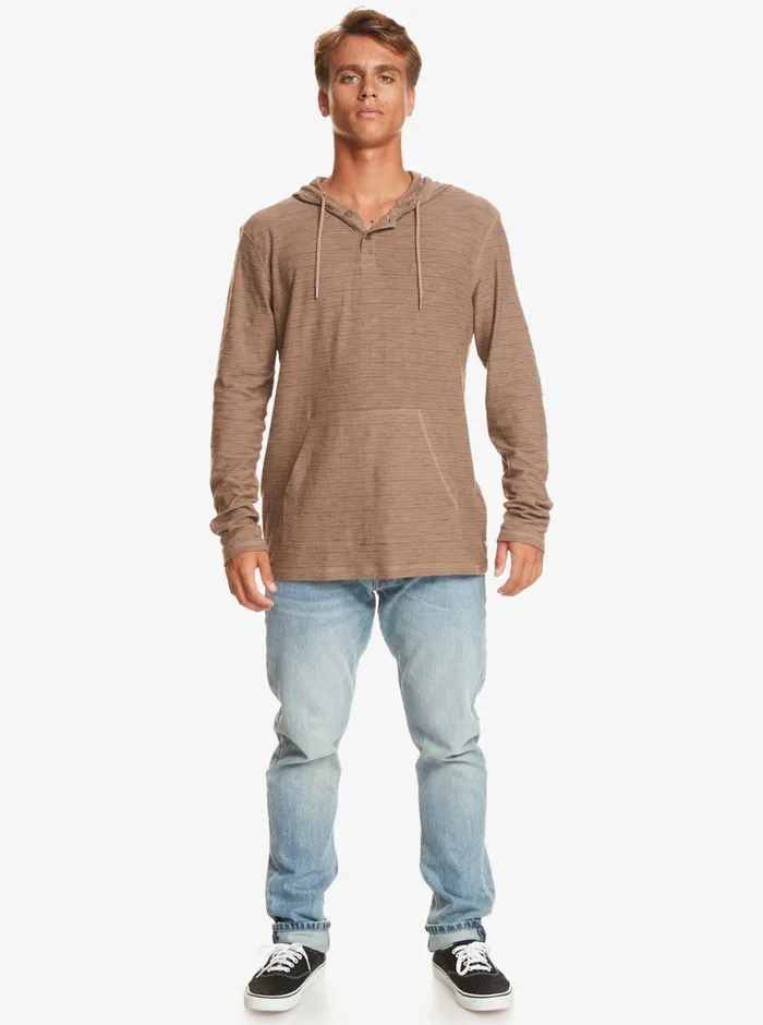 Quiksilver Kentin Long Sleeves Hooded TShirt Kentin Fossil Mens Tees Quiksilver Kentin Long Sleeves Hooded TShirt Kentin Fossil Mens Tees