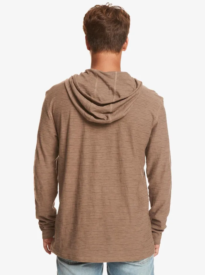 Quiksilver Kentin Long Sleeves Hooded TShirt Kentin Fossil Mens Tees Quiksilver Kentin Long Sleeves Hooded TShirt Kentin Fossil Mens Tees