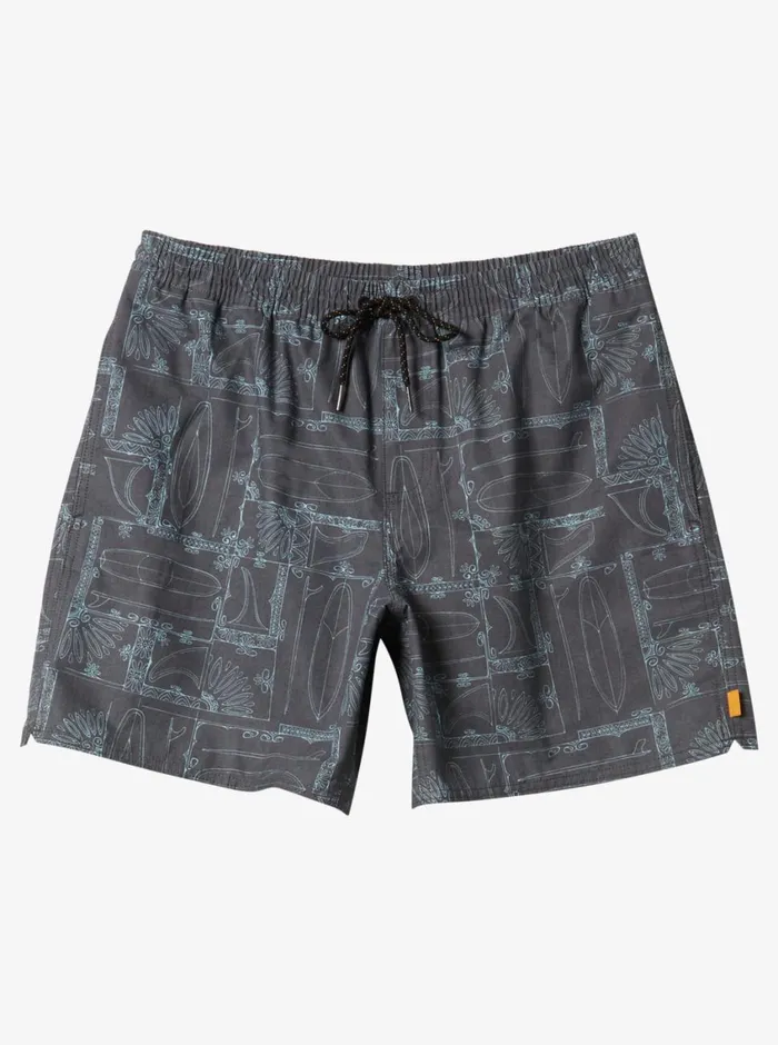 Quiksilver Longboard Volley 17034 Elastic Waist Shorts Black Longboard MensWaterman Elastic Waist