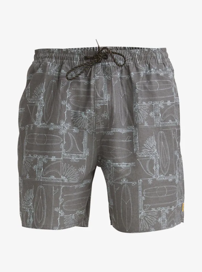 Quiksilver Longboard Volley 17034 Elastic Waist Shorts Black Longboard MensWaterman Elastic Waist