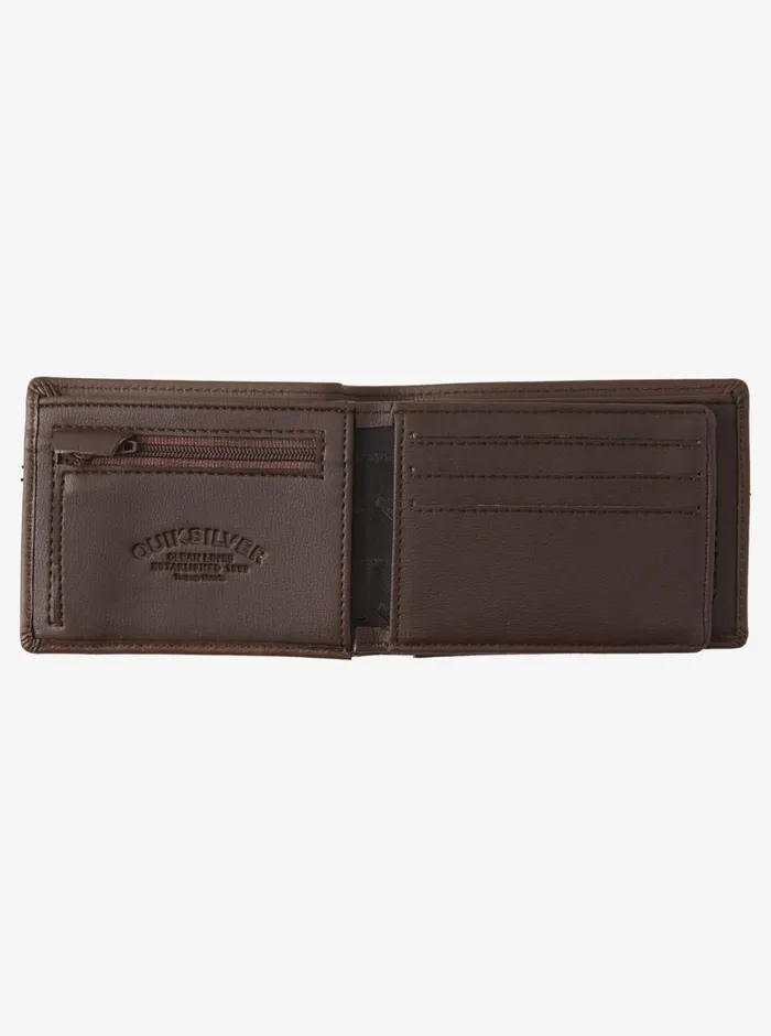 Quiksilver Mac TriFold Leather Wallet Chocolate Brown Mens Other Accessories