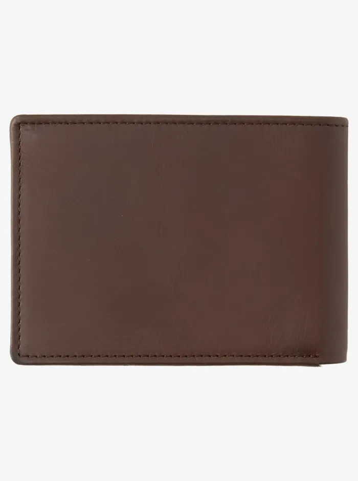 Quiksilver Mac TriFold Leather Wallet Chocolate Brown Mens Other Accessories