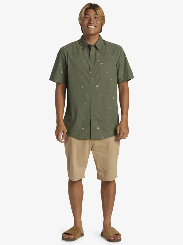 Quiksilver Mini Mo Classic Short Sleeve Woven Shirt Sea Spray Mini Mo Ss Woven Mens Shirts and Polos