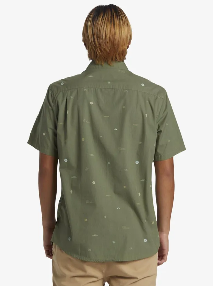 Quiksilver Mini Mo Classic Short Sleeve Woven Shirt Sea Spray Mini Mo Ss Woven Mens Shirts and Polos