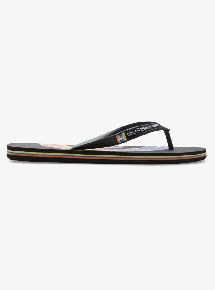 Quiksilver Molokai Art II Sandals Blackblackorange Mens Sandals Quiksilver Molokai Art II Sandals Blackblackorange Mens Sandals