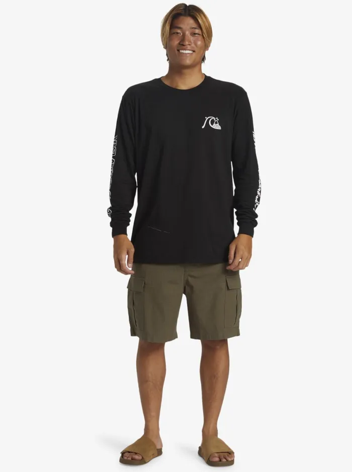 Quiksilver Original Boardshort Co TShirt Black Mens Tees Quiksilver Original Boardshort Co TShirt Black Mens Tees