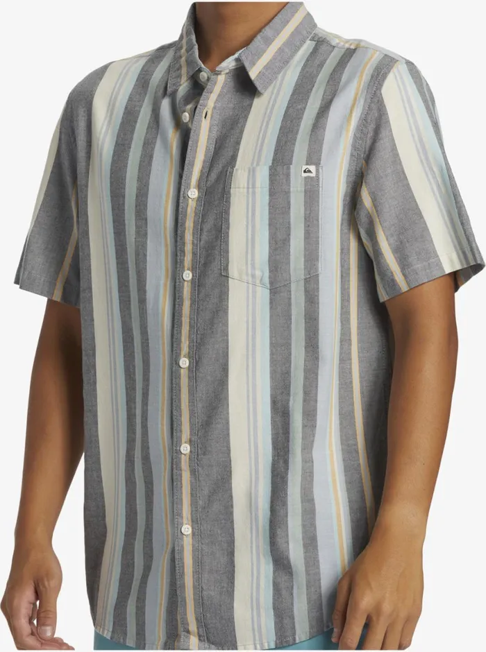 Quiksilver Oxford Stripe Classic Short Sleeve Woven Shirt Black Oxford Stripe Ss Mens Shirts and Polos Quiksilver Oxford Stripe Classic Short Sleeve Woven Shirt Black Oxford Stripe Ss Mens Shirts and Polos