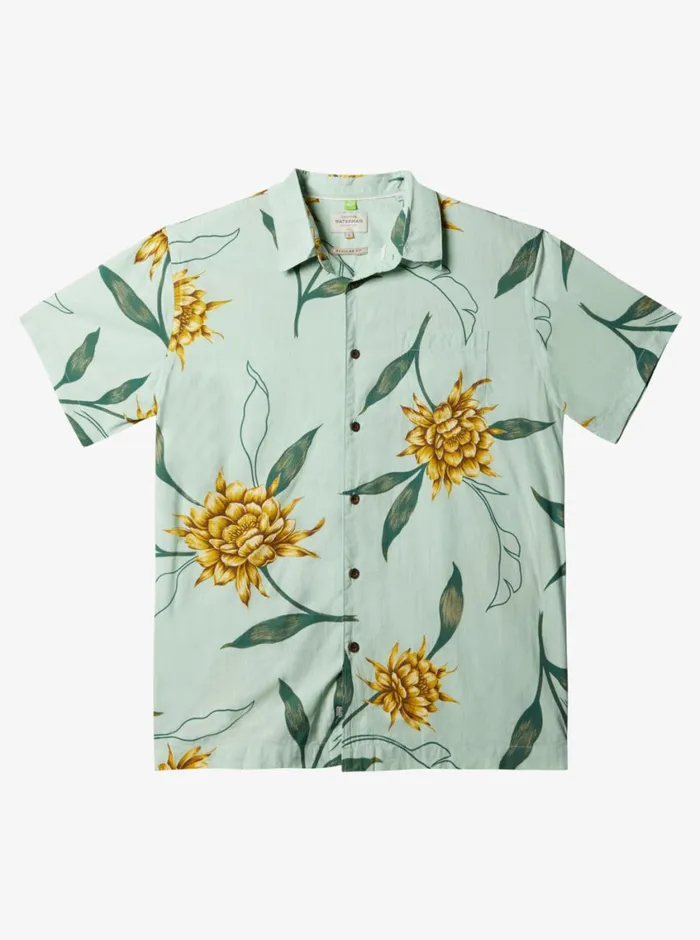 Quiksilver Perfect Bloom Short Sleeve Shirt Subtle Green Perfect Bloom MensWaterman Shirts and Polos Quiksilver Perfect Bloom Short Sleeve Shirt Subtle Green Perfect Bloom MensWaterman Shirts and Polos