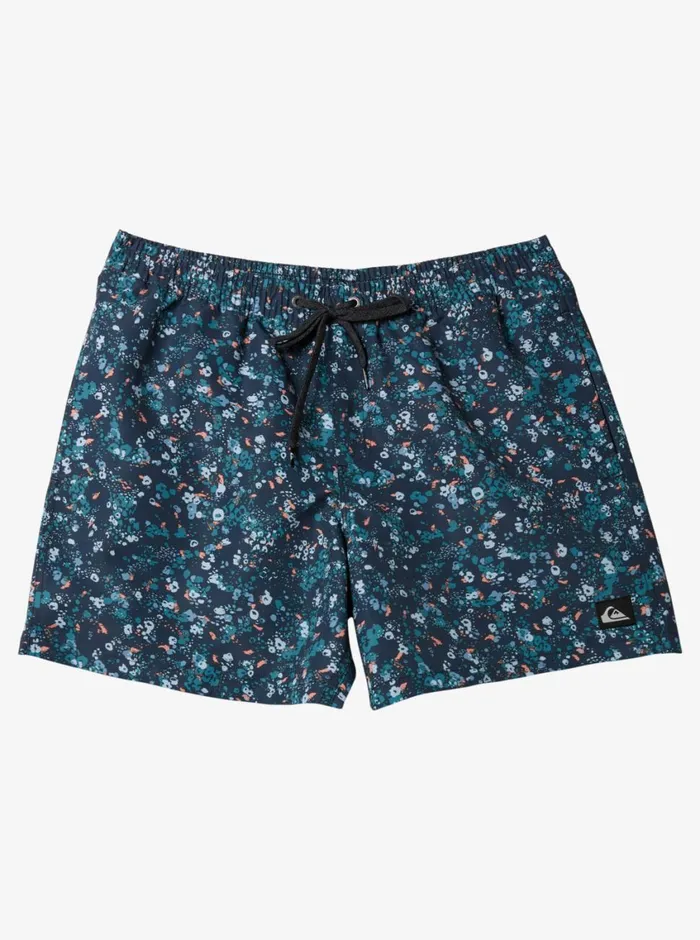 Quiksilver Remade Mix Volley 17034 Elastic Waist Shorts Dark Navy Mens Elastic Waist