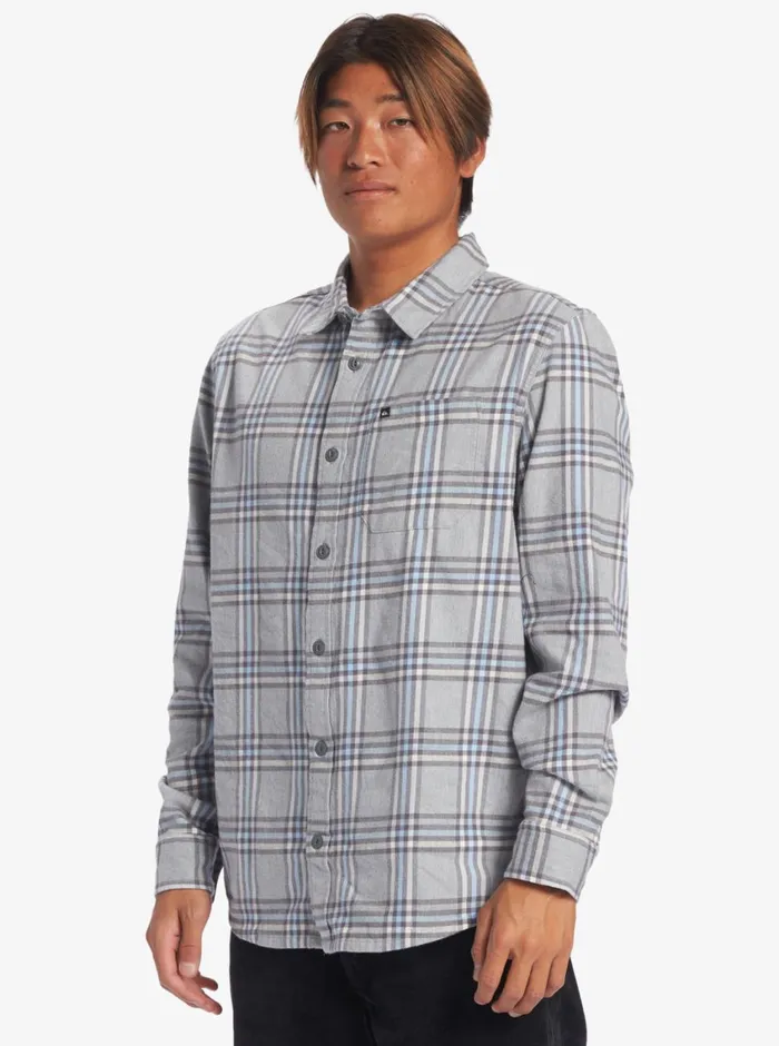Quiksilver Sanders Long Sleeve Top Brey Heather Sanders Flannel Mens Shirts and Polos Quiksilver Sanders Long Sleeve Top Brey Heather Sanders Flannel Mens Shirts and Polos