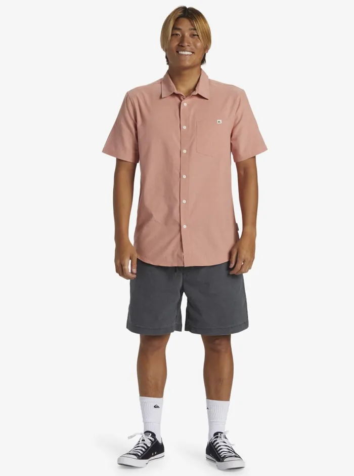 Quiksilver Shoreline Classic Short Sleeve Woven Shirt Canyon Clay Mens Shirts and Polos Quiksilver Shoreline Classic Short Sleeve Woven Shirt Canyon Clay Mens Shirts and Polos