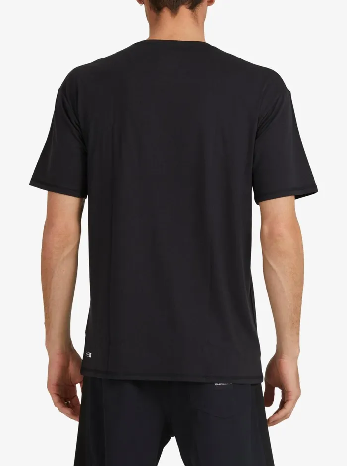 Quiksilver Solid Streak Short Sleeve UPF 50 Surf TShirt Black Mens Rashguards Quiksilver Solid Streak Short Sleeve UPF 50 Surf TShirt Black Mens Rashguards
