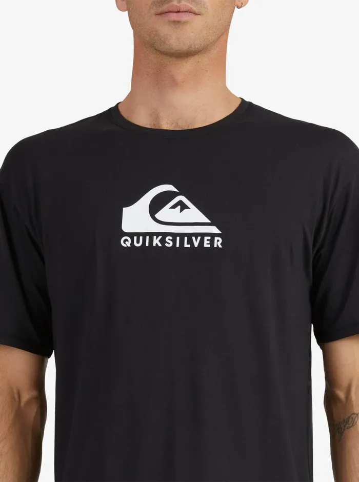 Quiksilver Solid Streak Short Sleeve UPF 50 Surf TShirt Black Mens Rashguards Quiksilver Solid Streak Short Sleeve UPF 50 Surf TShirt Black Mens Rashguards
