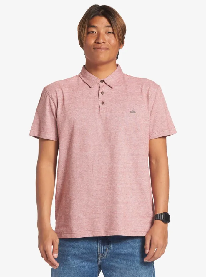 Quiksilver Sunset Cruise Short Sleeve Polo Shirt Red Ochre Mens Shirts and Polos