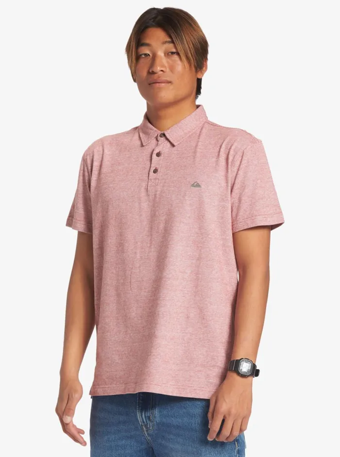 Quiksilver Sunset Cruise Short Sleeve Polo Shirt Red Ochre Mens Shirts and Polos
