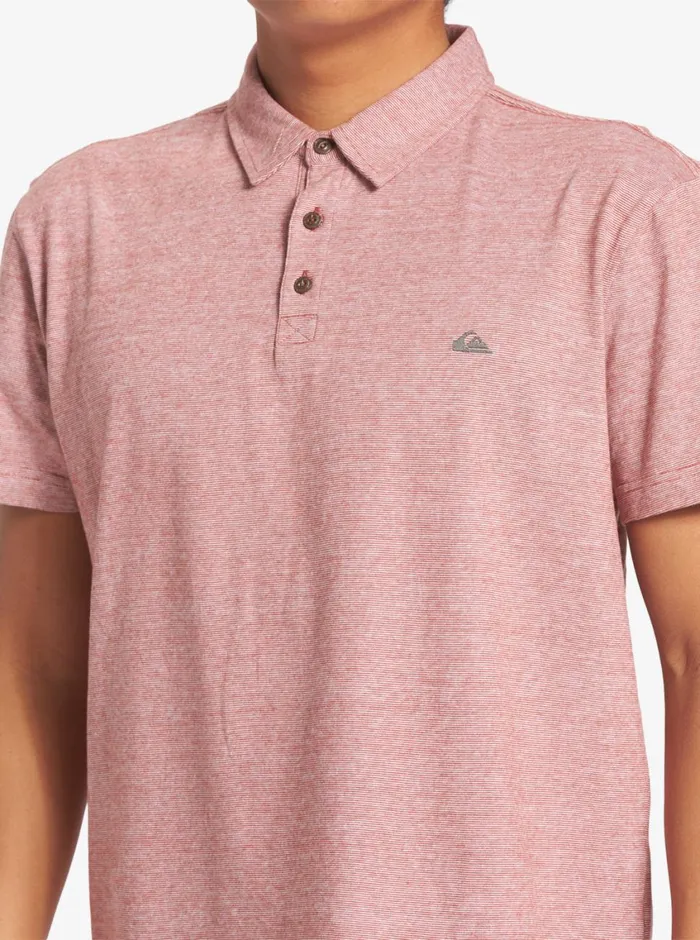 Quiksilver Sunset Cruise Short Sleeve Polo Shirt Red Ochre Mens Shirts and Polos