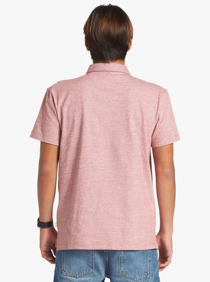Quiksilver Sunset Cruise Short Sleeve Polo Shirt Red Ochre Mens Shirts and Polos