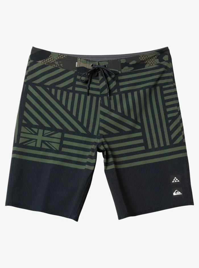 Quiksilver Surfsilk Hawaii Flag 20034 Boardshorts Black Mens Shorts and Amphibians