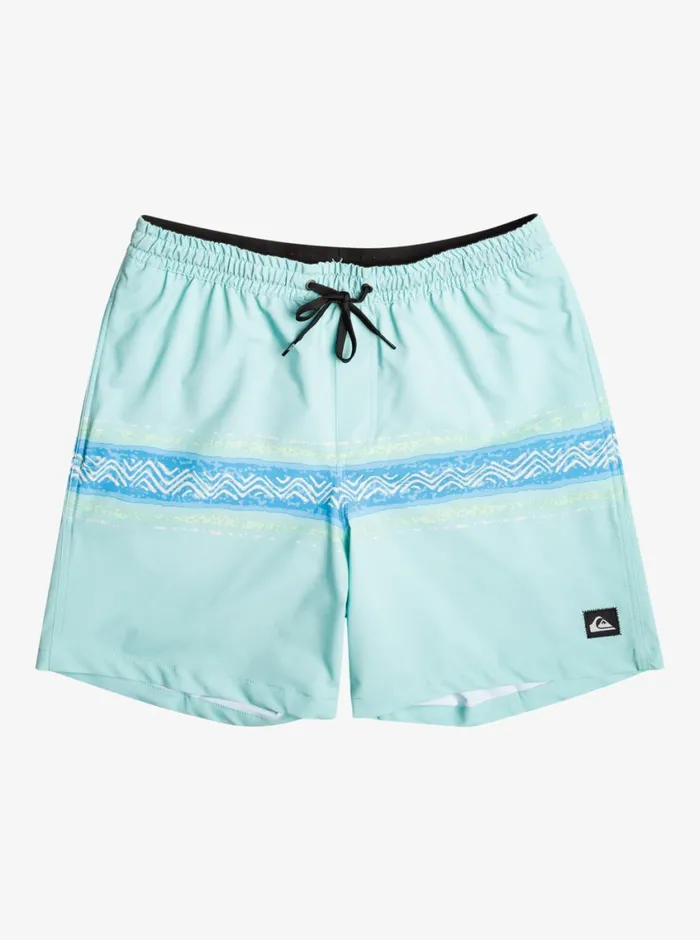 Quiksilver Surfsilk Mesa Stripe 17034 Volleys Pastel Turquoise Mens Elastic Waist