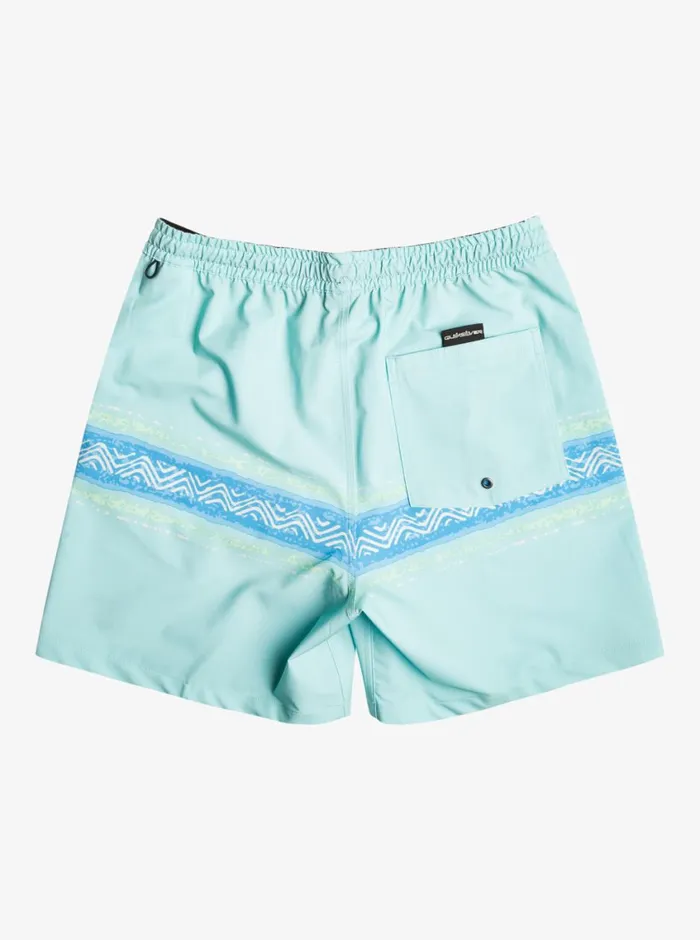 Quiksilver Surfsilk Mesa Stripe 17034 Volleys Pastel Turquoise Mens Elastic Waist