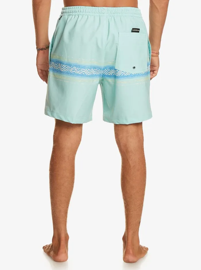 Quiksilver Surfsilk Mesa Stripe 17034 Volleys Pastel Turquoise Mens Elastic Waist