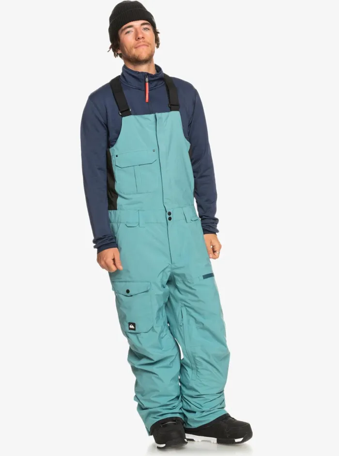 Quiksilver Utility Technical Snow Bib Pants Brittany Blue Mens Snow Pants