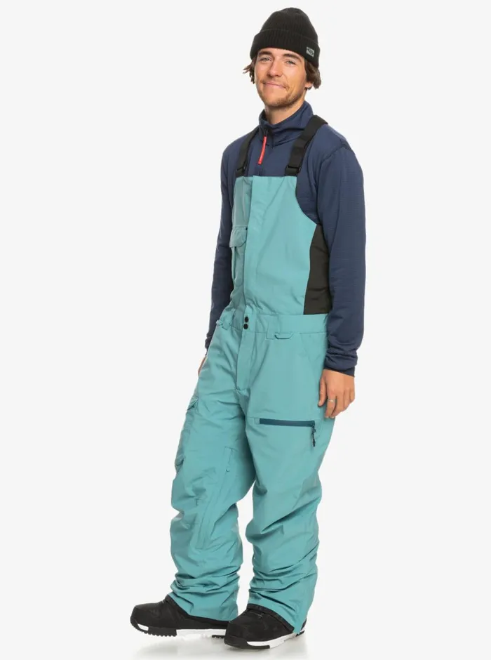 Quiksilver Utility Technical Snow Bib Pants Brittany Blue Mens Snow Pants