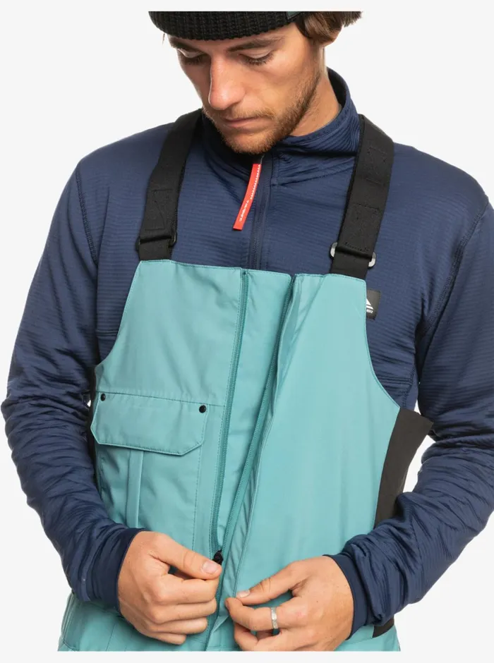 Quiksilver Utility Technical Snow Bib Pants Brittany Blue Mens Snow Pants