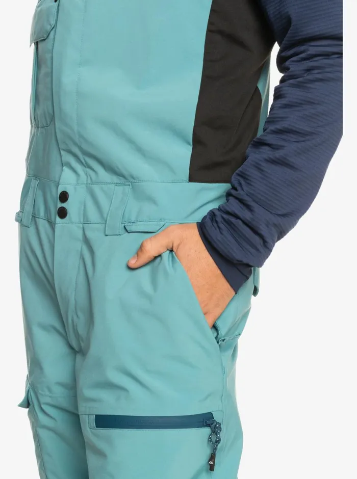 Quiksilver Utility Technical Snow Bib Pants Brittany Blue Mens Snow Pants