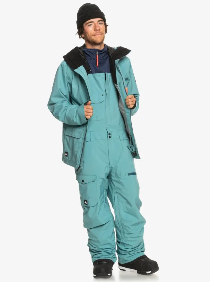 Quiksilver Utility Technical Snow Bib Pants Brittany Blue Mens Snow Pants
